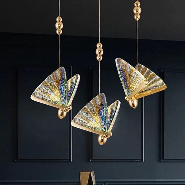 Kristy   Pendelleuchte Gold/Bunt Schlaf/Wohnzimmer Eisen