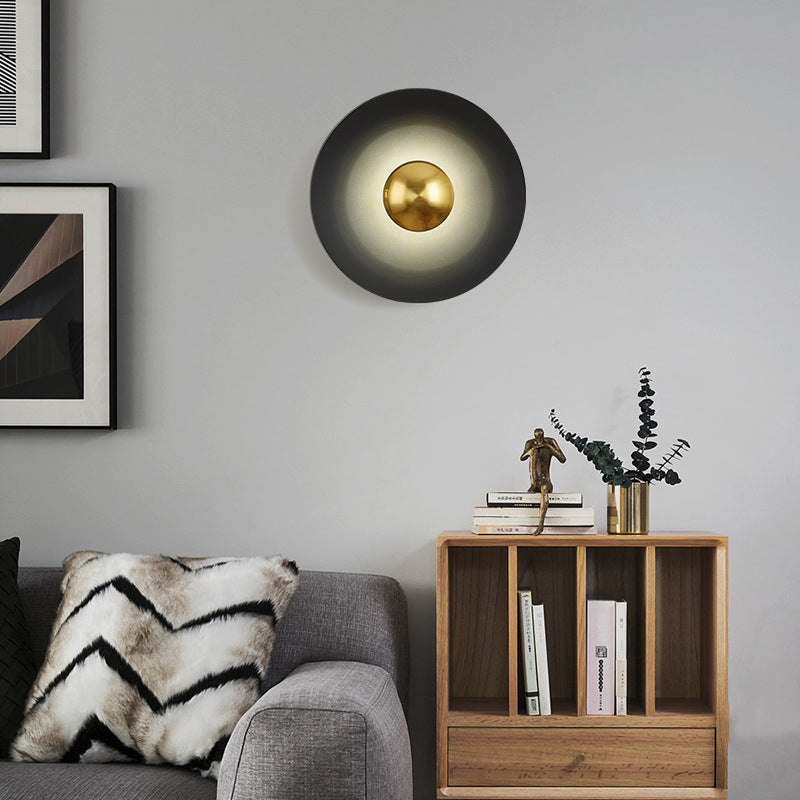 Valentina Minimalistisch Platte LED Innenbereich Wandleuchte Metall Hotel