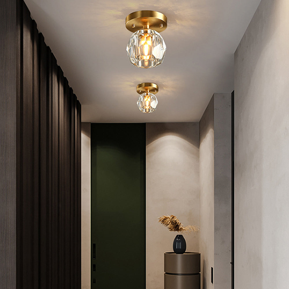 Kristy Modern LED Deckenleuchte Gold Schlaf/Wohnzimmer Flur Kupfer Kristall S/L