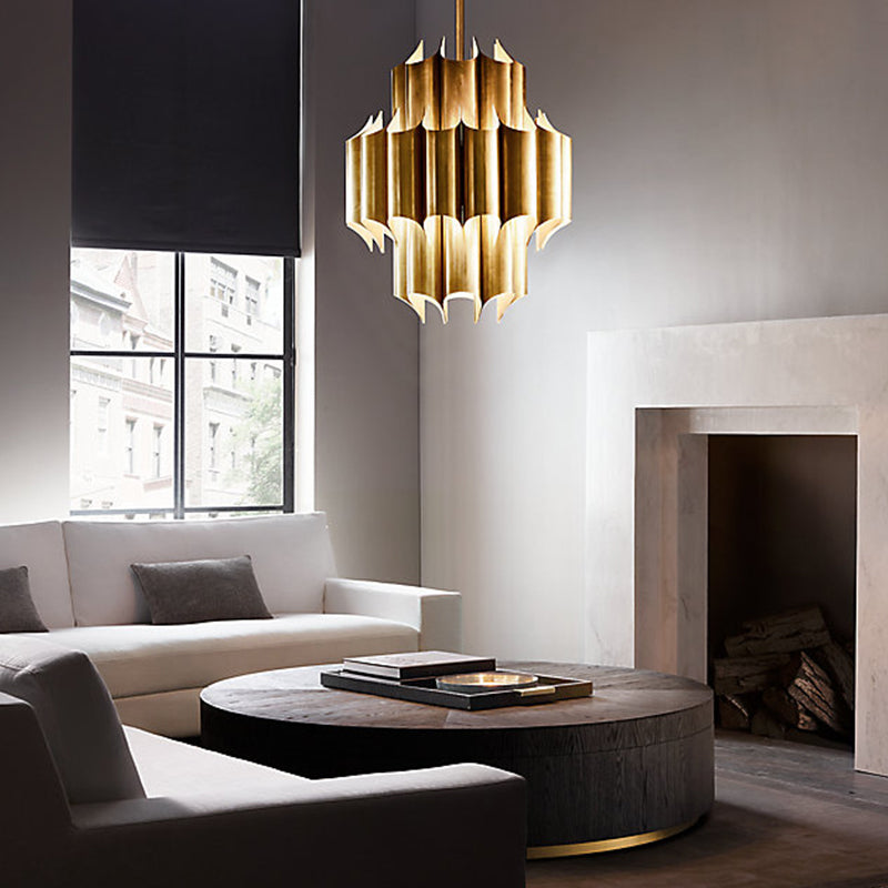 Arisha Modern LED Pendelleuchte Gold Ess/Schlaf/Wohnzimmer Metall
