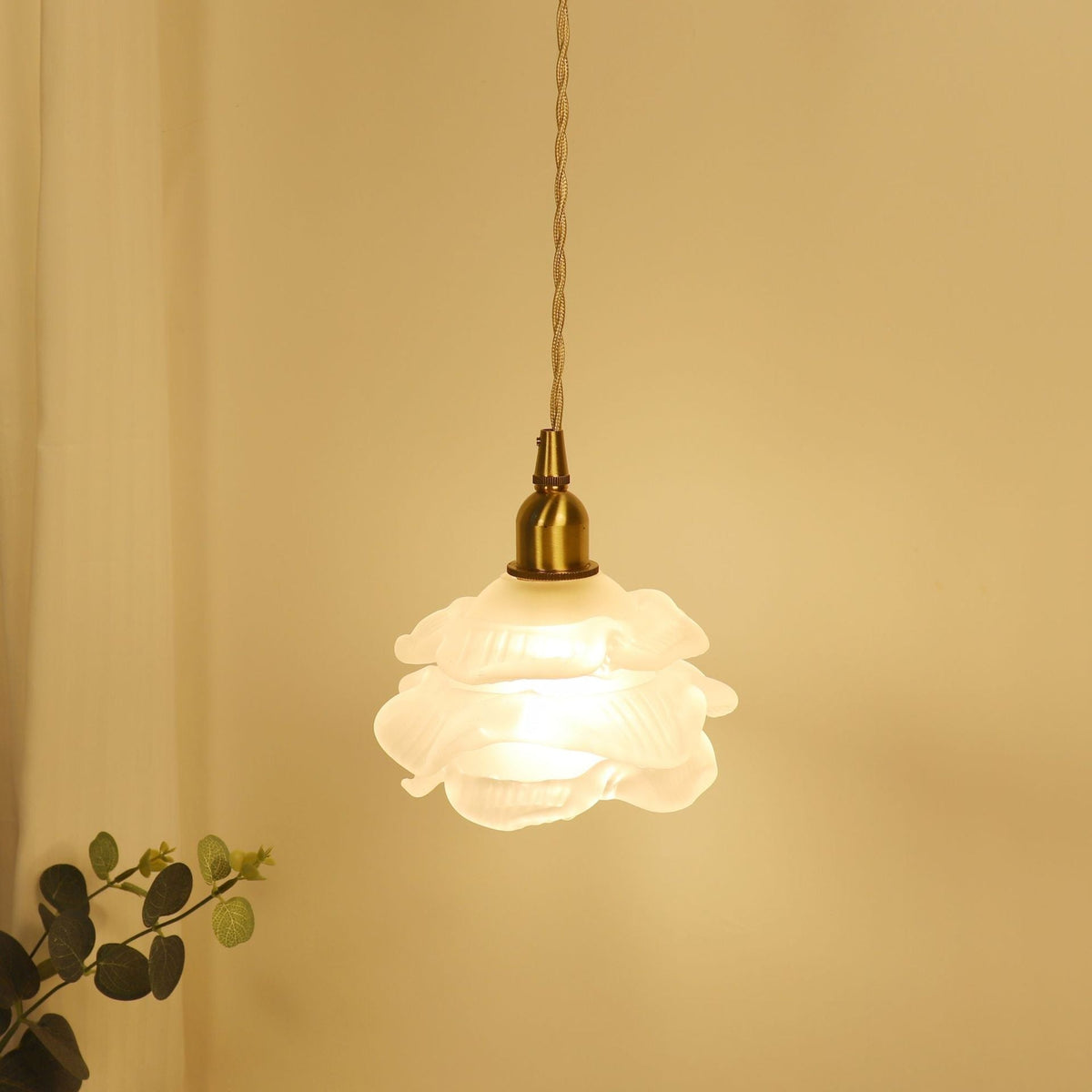 Valentina Romantisch Retro Rose Pendelleuchte Klarglas Schlafzimmer