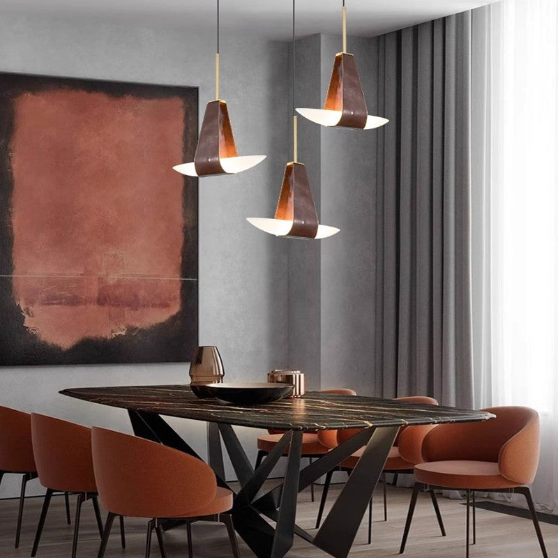 Valentina Industriell Pendelleuchte Rot Glas Metall Wohnzimmer