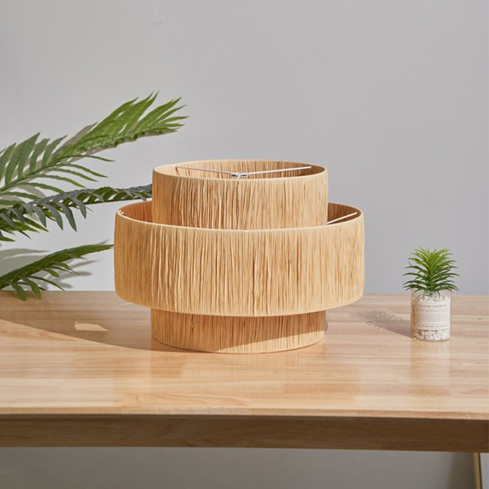 Muto Modern Küche LED Pendelleuchtehellbraun Wohn/Schlafzimmer Rattan Glas