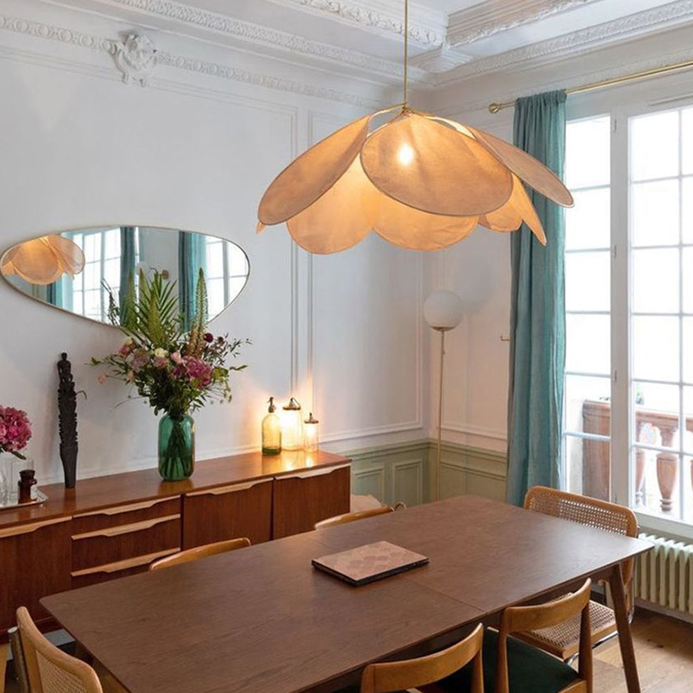Ritta LED Pendelleuchte Modern Fanja Wohnzimmer Schlafzimmer, 2 Farben, Metall Stoff