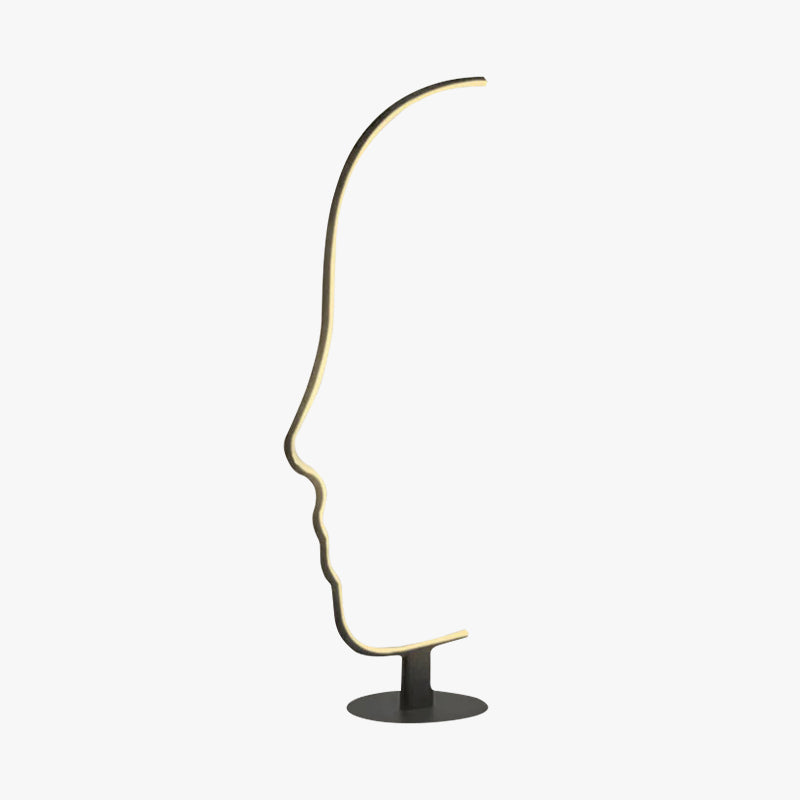 Arisha Minimalistisch   Stehlampe mit menschlichem Gesichtsprofil und Bogen Linear