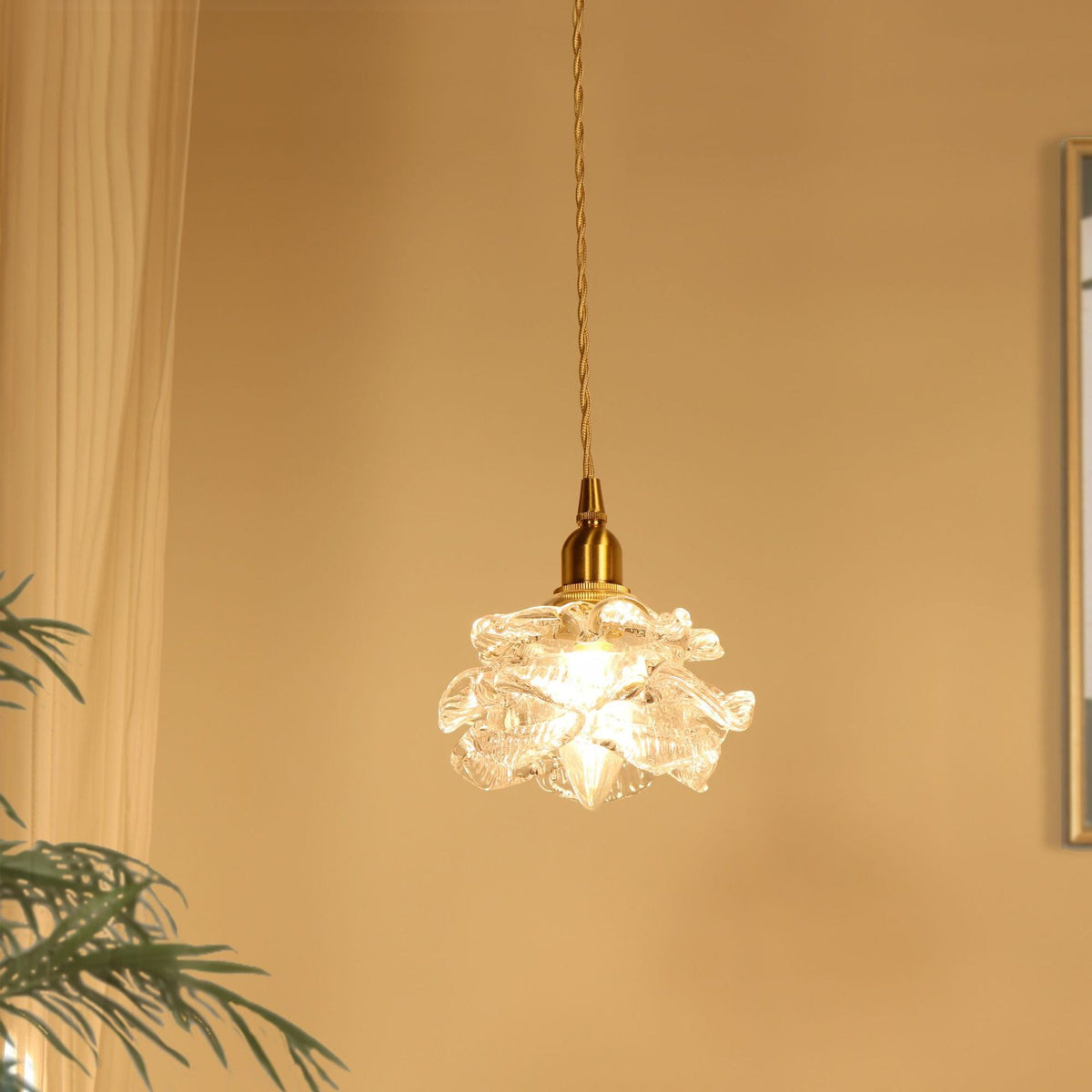 Valentina Romantisch Retro Rose Pendelleuchte Klarglas Schlafzimmer