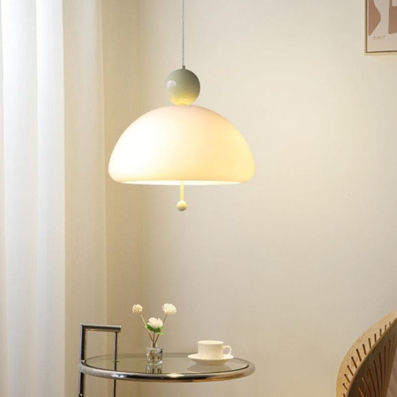 Valentina Modern Pendelleuchte Weiß Metall Glas Schlafzimmer/Flur