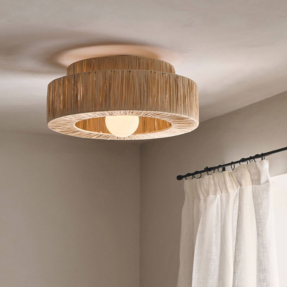 Muto Modern Küche LED Pendelleuchtehellbraun Wohn/Schlafzimmer Rattan Glas