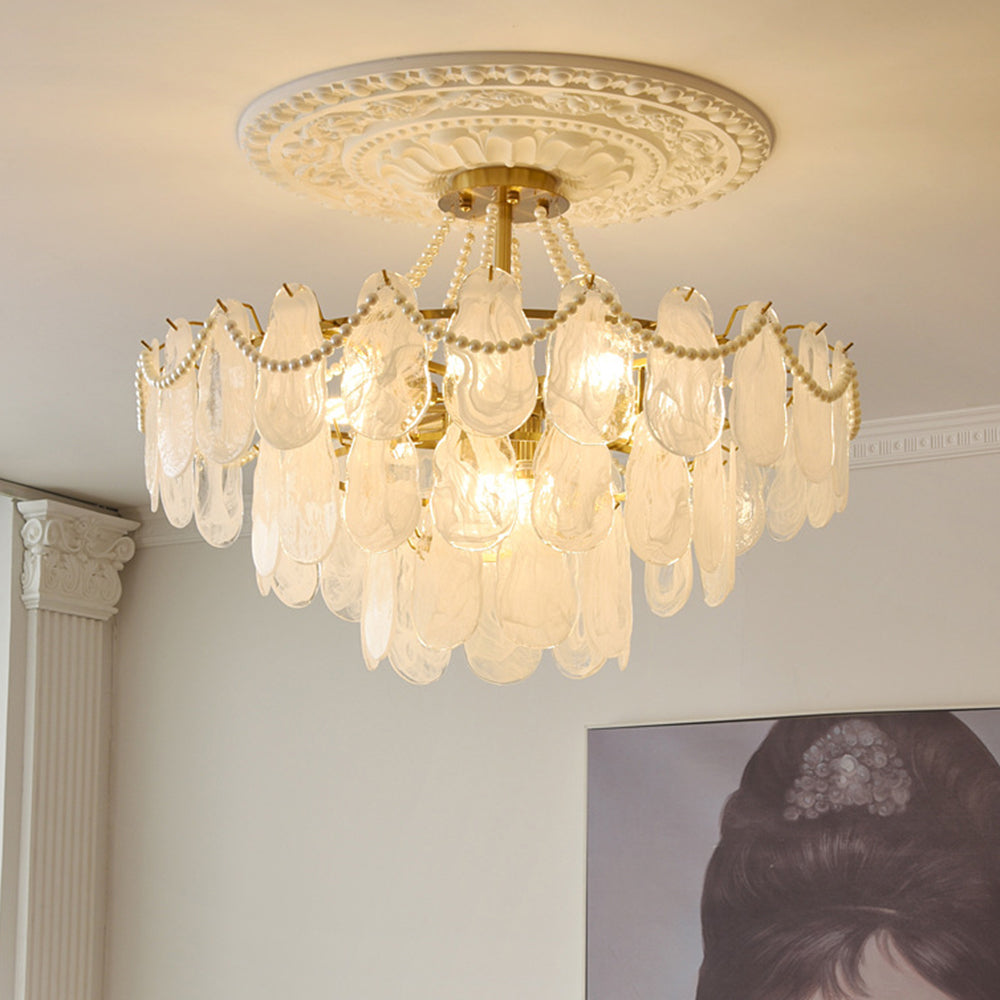 Kristy Vintage LED Kronleuchter Kerze Gold Esstisch/Schlaf/Wohnzimmer Metall Glas