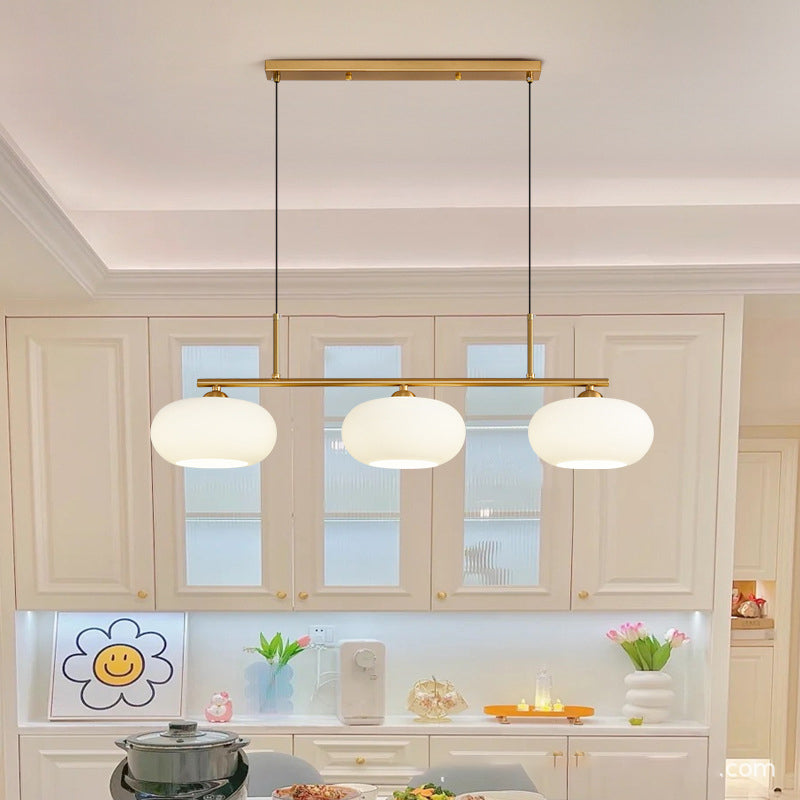 Valentina Modern LED Pendelleuchte Silber/Gold Esszimmer Esstisch Metall&Glas 3-flammig 100CM Lang