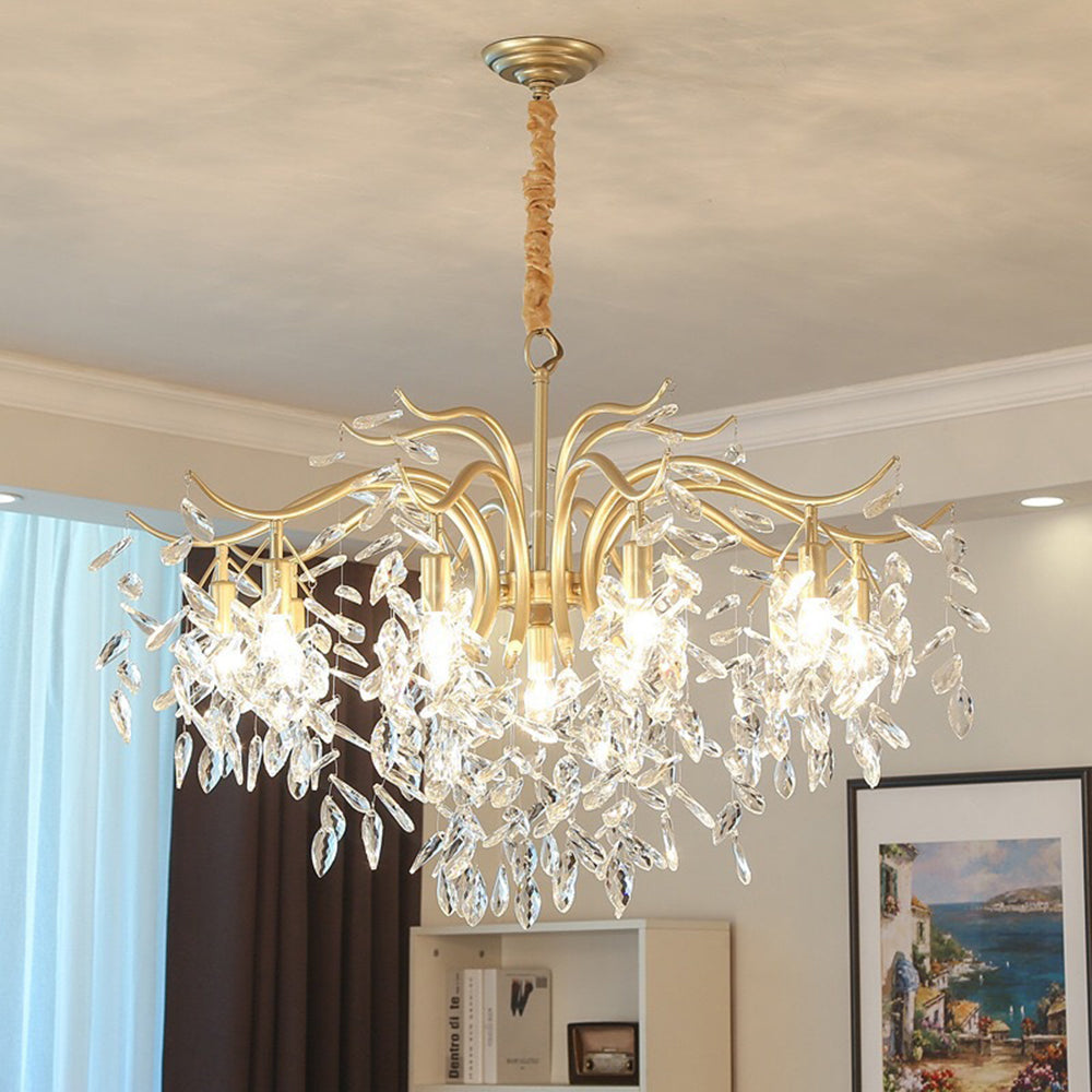 Kristy Kronleuchter  Antiquität Schwarz/Gold Wohnzimmer Kristall