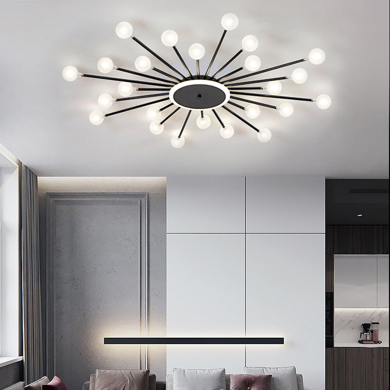 Arisha Nordic LED Deckenleuchte Gold/Schwarz Metall Wohnzimmer