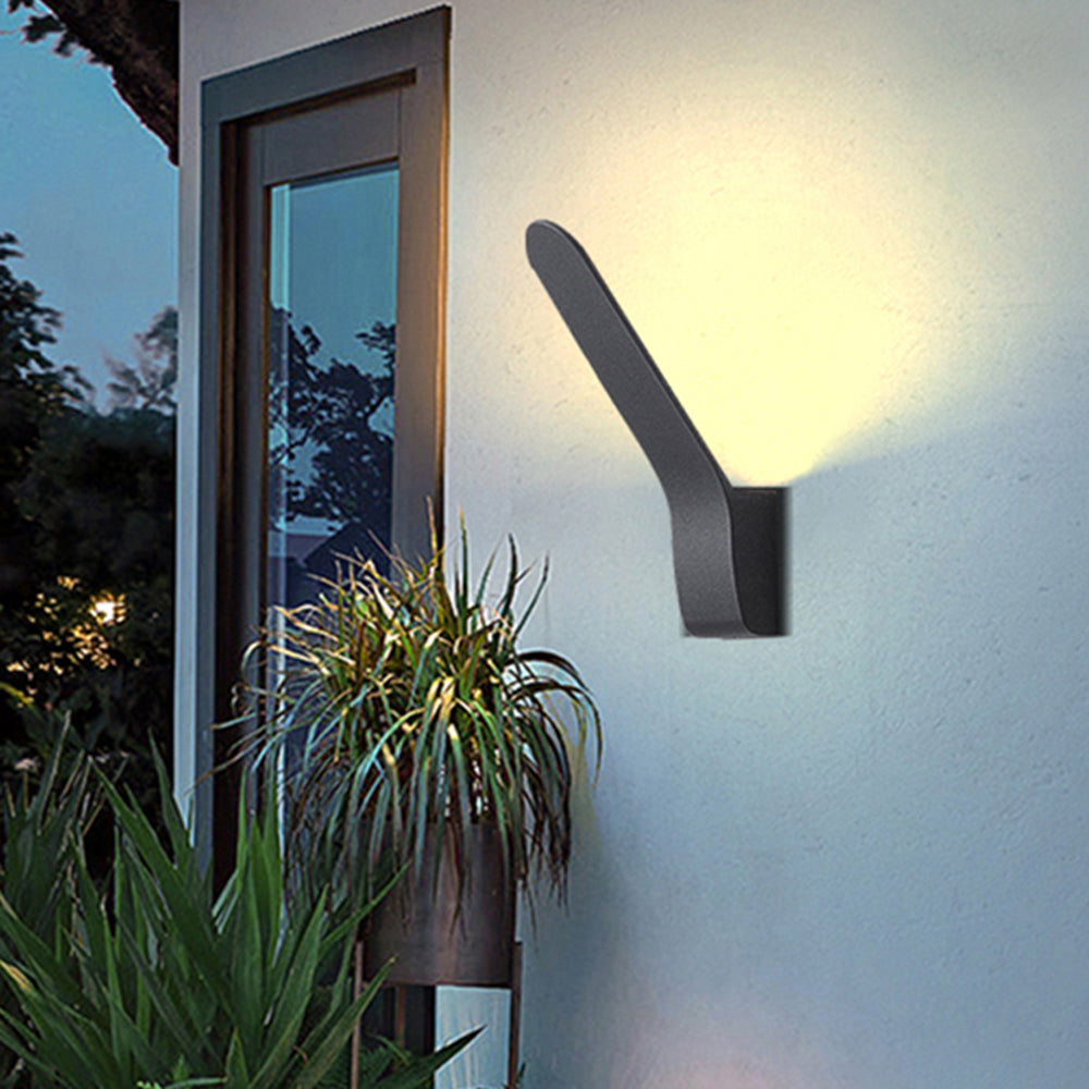 Ray Linear Außenwandleuchte Schwarz für Balkon
