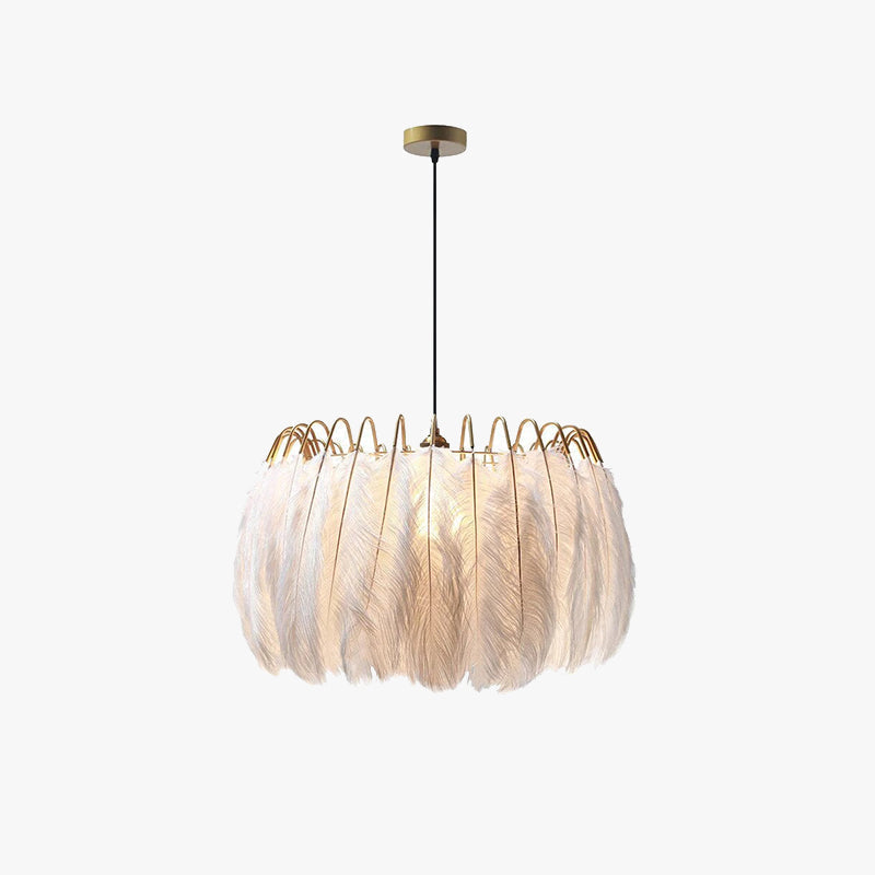 O'Moore Modern LED Pendelleuchte Schwarz/Weiß Wohnzimmer Metall/Feder