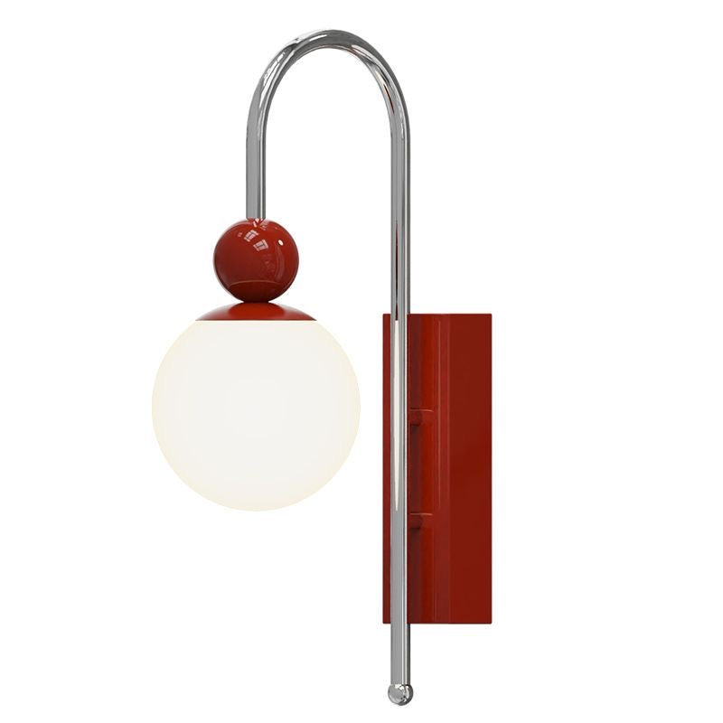 Valentina Modern LED Innenwandleuchte Rot Kaffee Glas Schlafzimmer