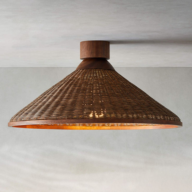 Silva Retro Design LED Pendelleuchte Rattan Wohnzimmel/Esstisch