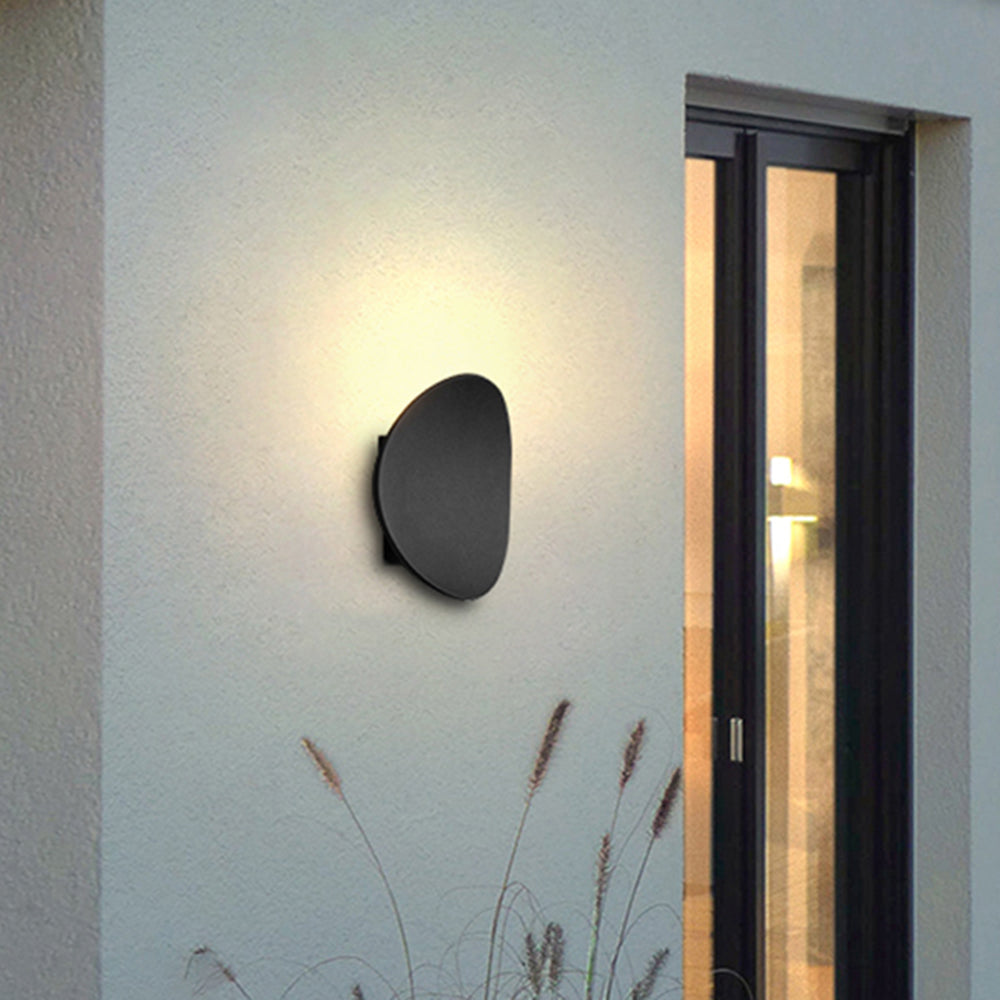 Ray Moderne minimalistische Kieselsteine geformt LED Außenwandleuchte Schwarz/Grau Terrasse Metall/Acryl Außenbereich Wasserdicht2 Farben, 18CM Lang