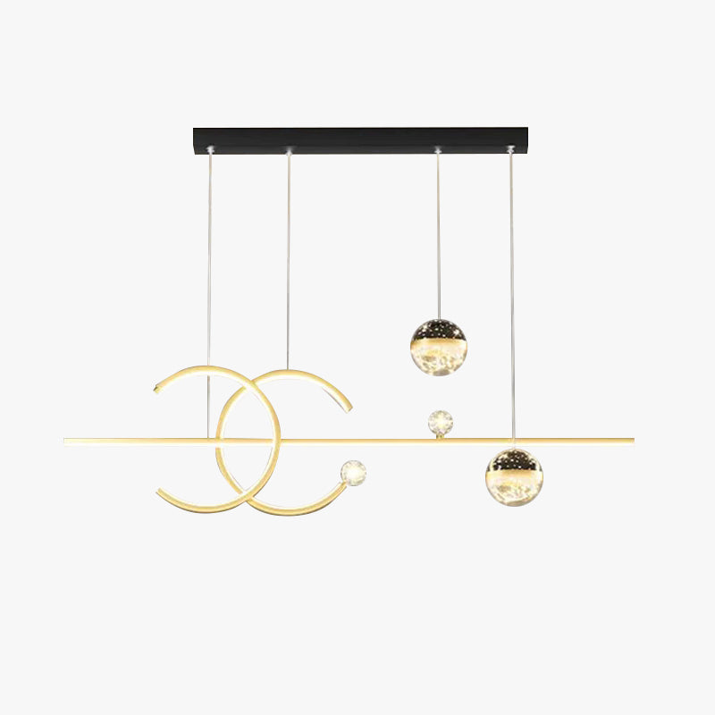 Arisha Moderne LED Pendelleuchte Esszimmer/Wohnzimmer Schwarz/Gold Stern