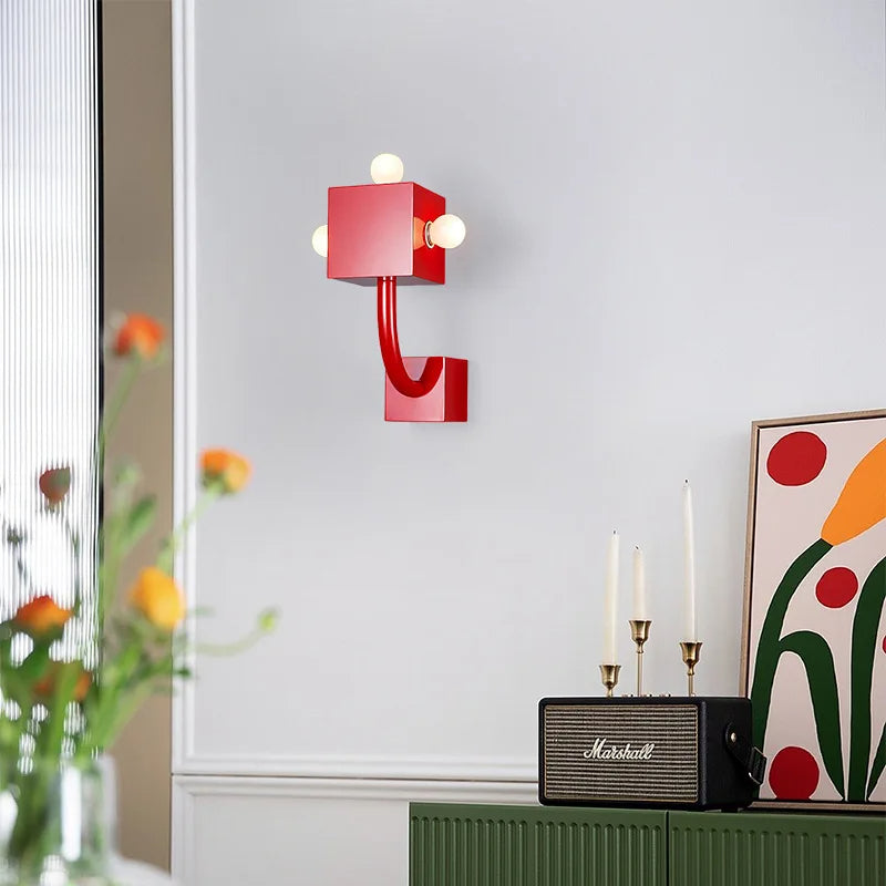 Aria Modern LED Innenwandleuchte Rot Metall Schlaf Wohnzimmer
