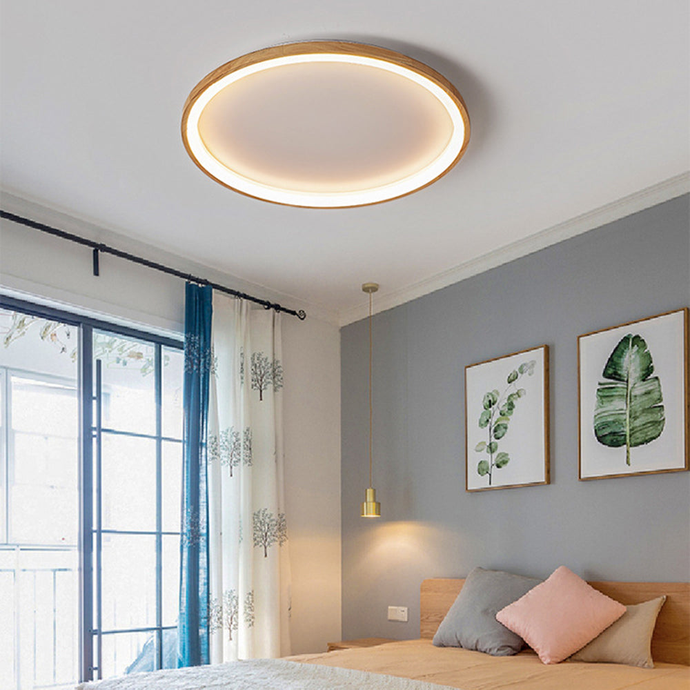 Muto Deckenleuchte Ring Wohnzimmer, Holz
