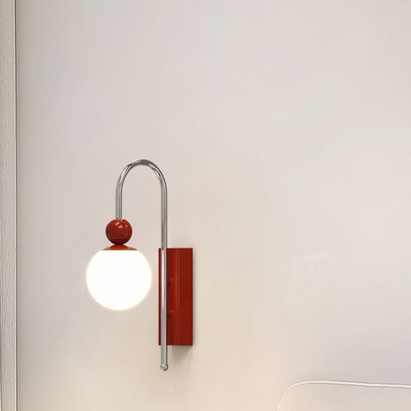 Valentina Modern LED Innenwandleuchte Rot Kaffee Glas Schlafzimmer