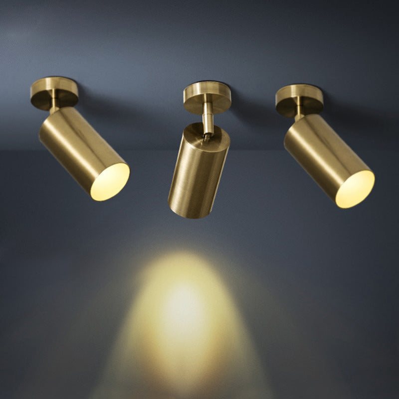 Arisha Modern LED Deckenleuchte Strahler Zylinder Wohnzimmer, Gold, Metall