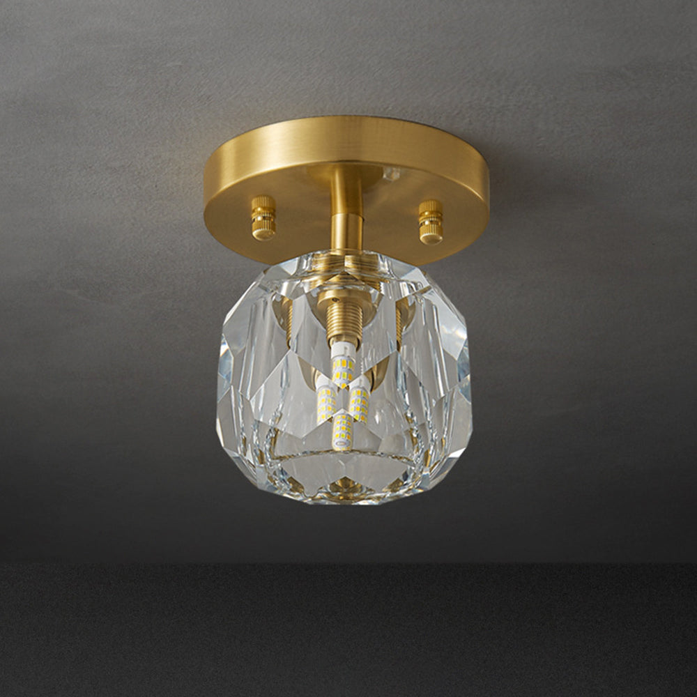 Kristy Modern LED Deckenleuchte Gold Schlaf/Wohnzimmer Flur Kupfer Kristall S/L