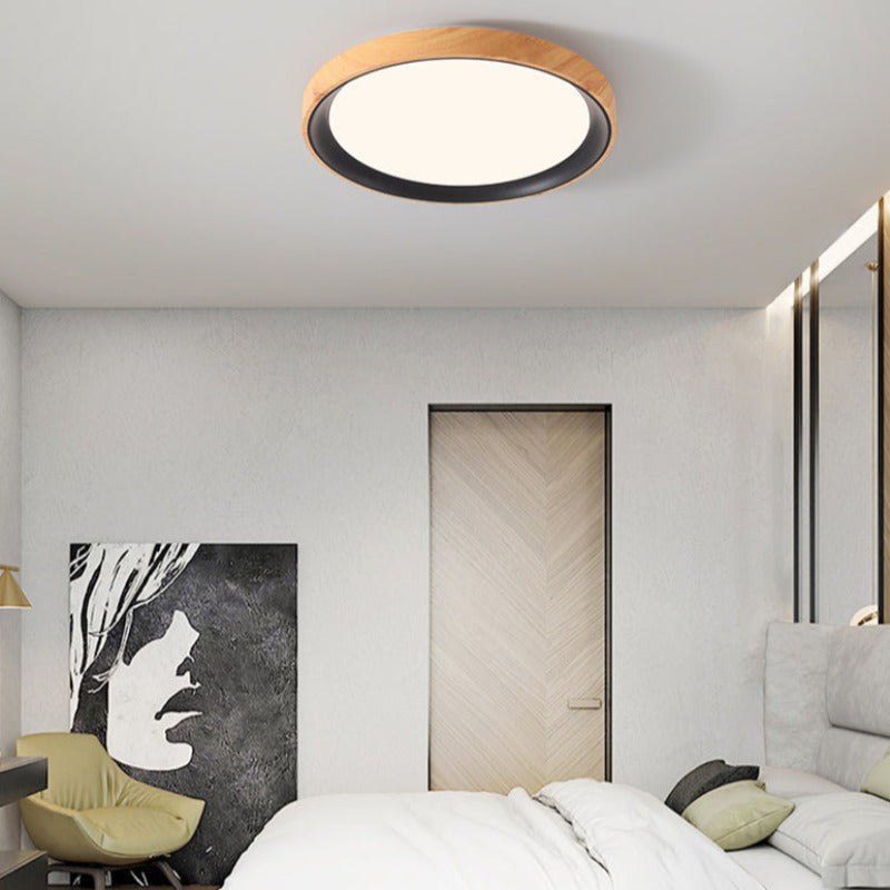 Arisha Modern LED Deckenleuchte Schwarz Holz Küche Wohnzimmer