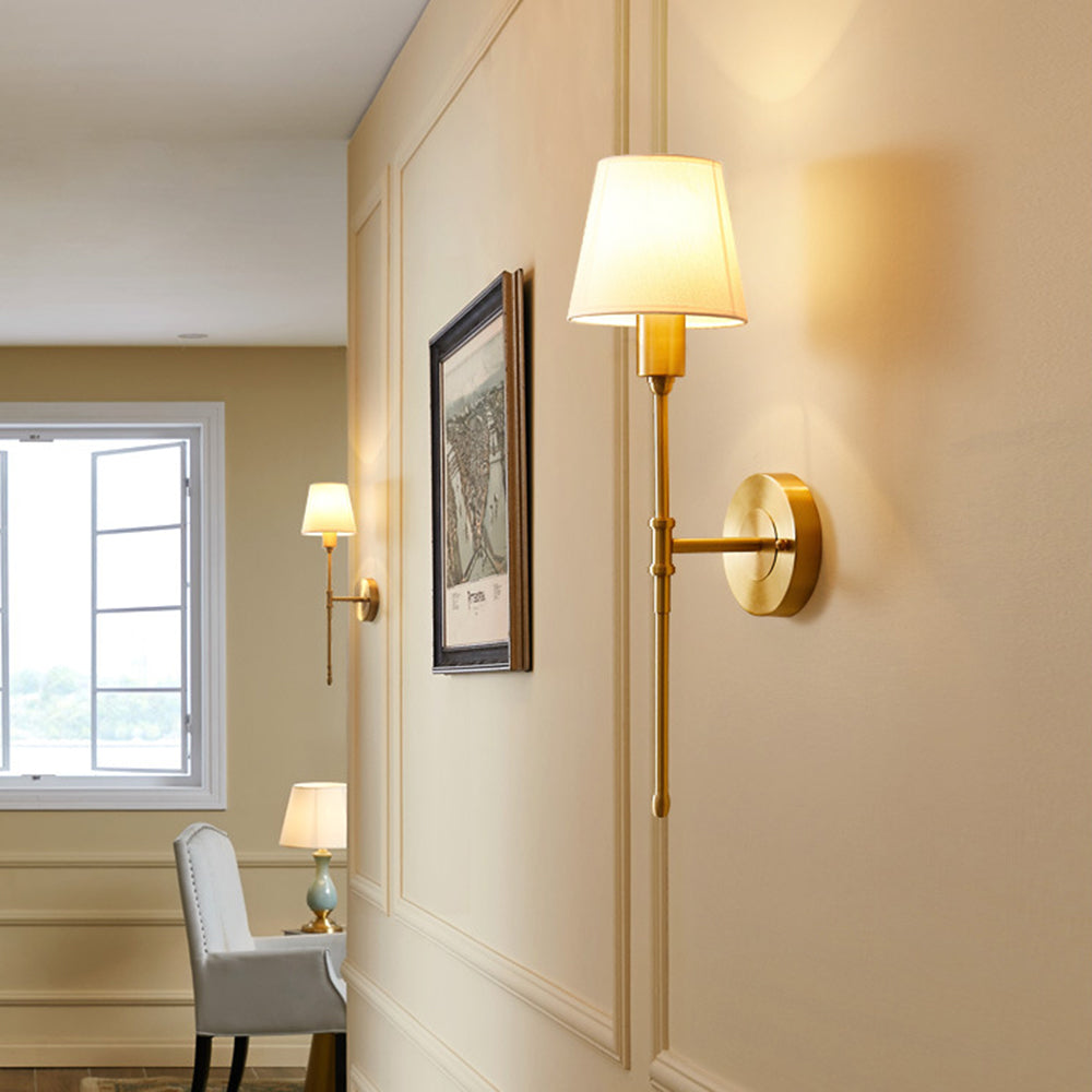 Silva Innen Gold Wandleuchte, 5 Stile Kupfer+Gewebe
