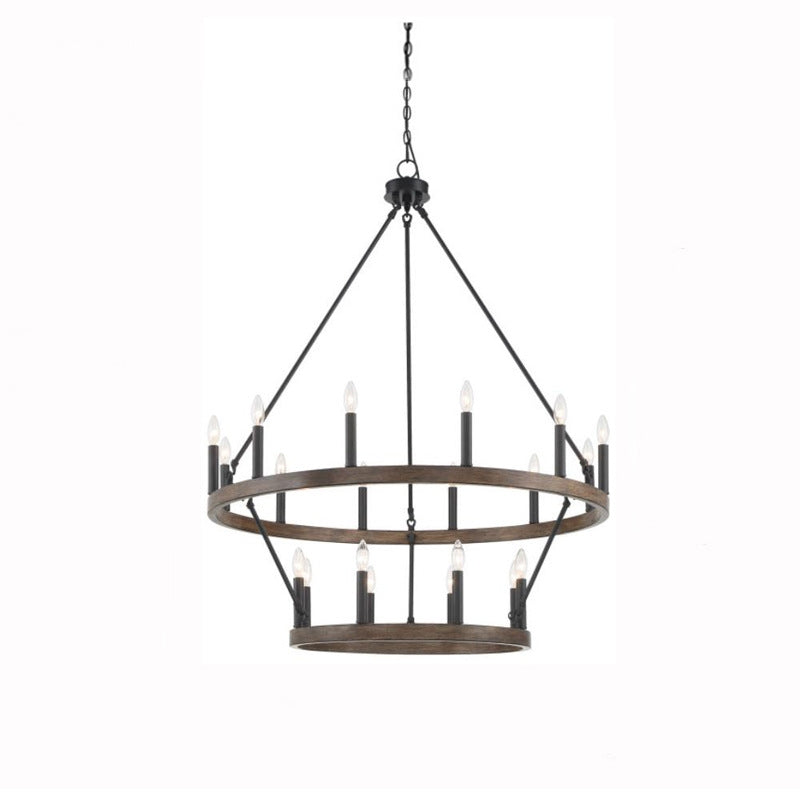 Silva Modern Industrial LED Metall Kronleuchter für Wohnzimmer, Schwarz