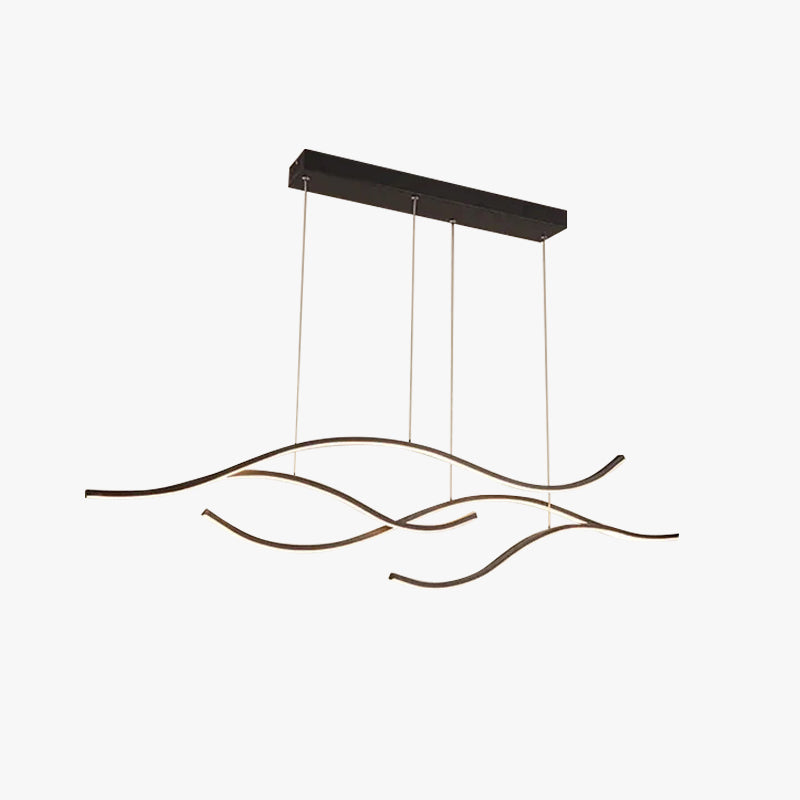 Arisha LED Pendelleuchte Linear Esszimmer, Schwarz/Gold, Metall