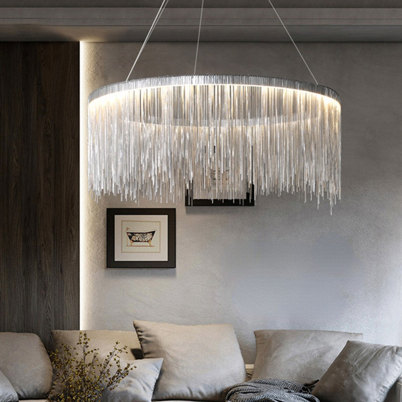 Kristy Nordisch Kronleuchter Silber/Rosegold Schlaf/Wohnzimmer