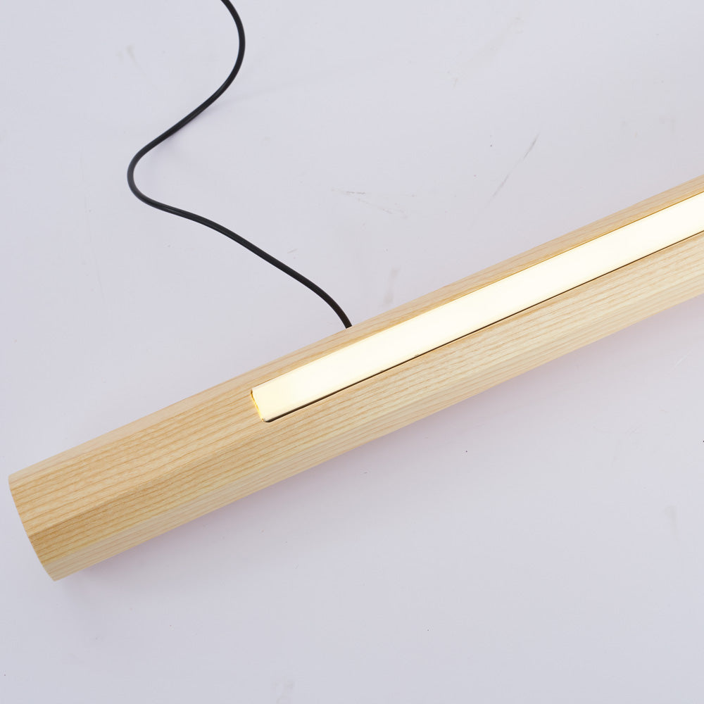 Muto Modern LED Stehlampe Linear Wohn/Schlafzimmer Holz