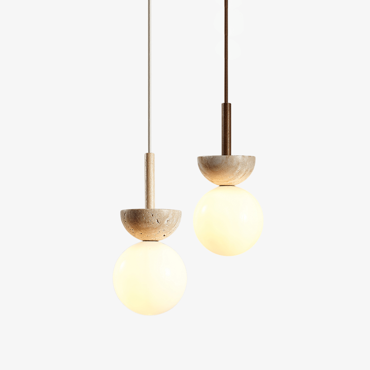 Calixen Travertine Half Duo Pendelleuchte