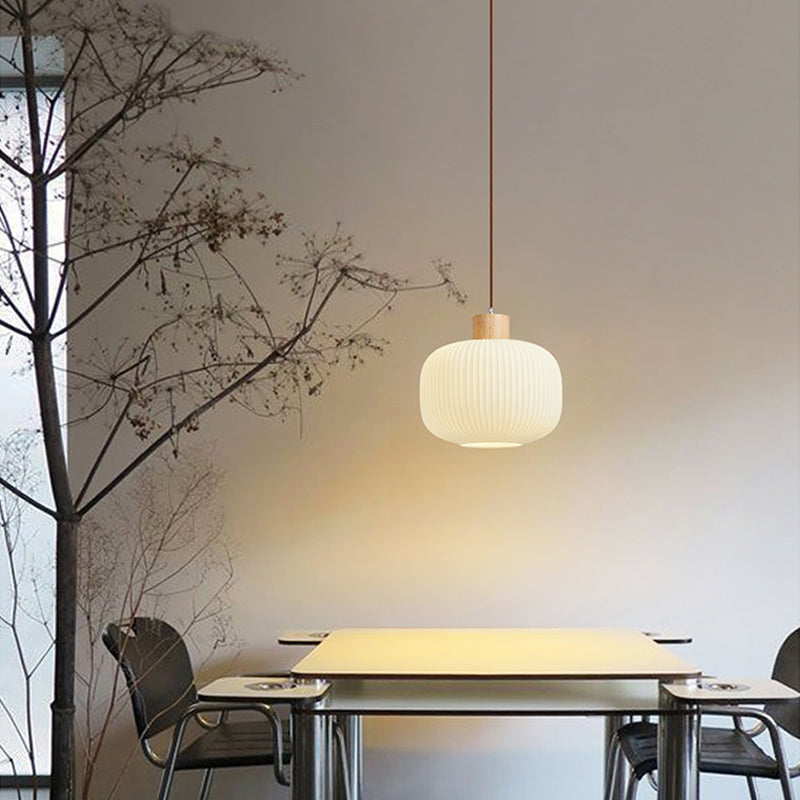 Muto Modern LED Pendelleuchte Weiß 2 Stile Ess/Wohnzimmer Holz/Glas