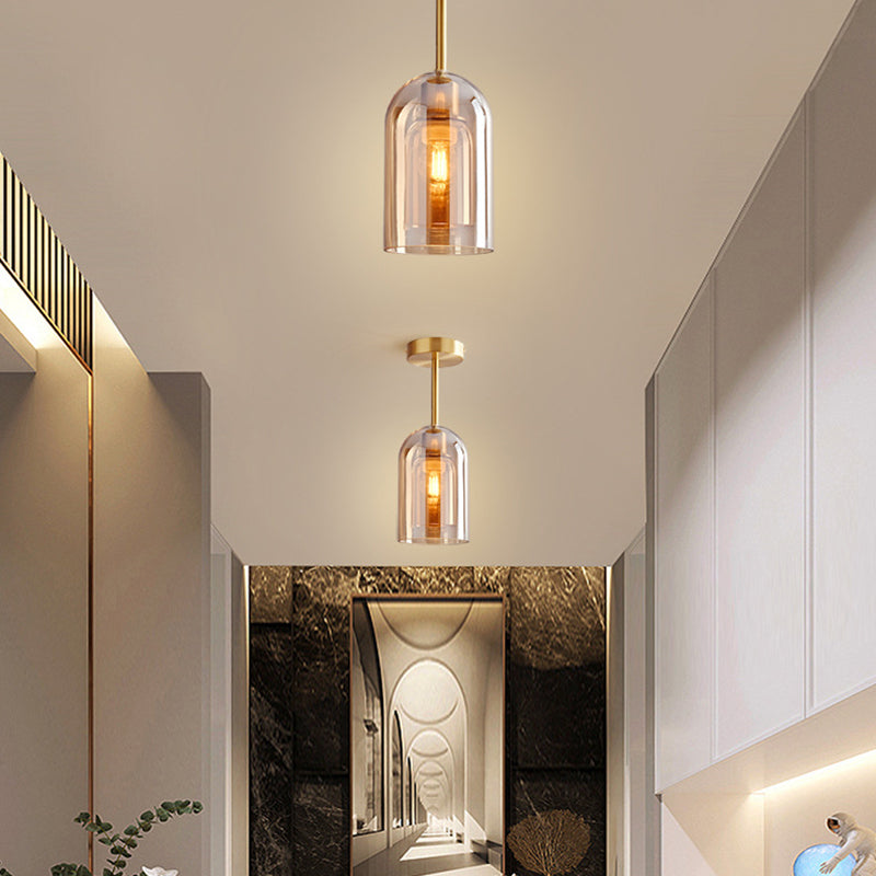 Arisha Modern LED Decken/Pendelleuchte Grau Wohn/Esszimmer Metall Glas