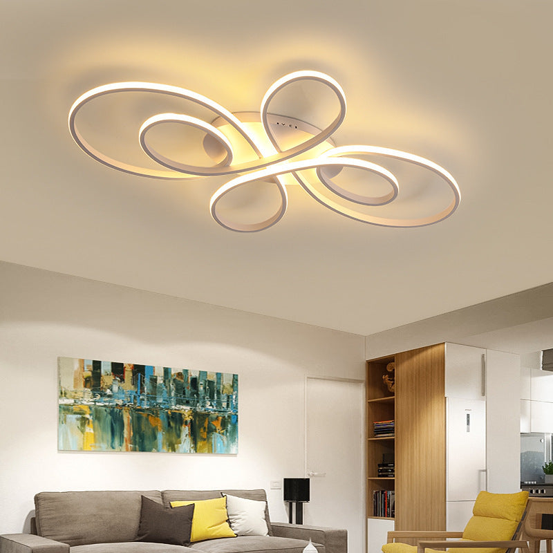 Arisha Modern Ring LED Deckenleuchte Kaffee/Schwarz/Weiß Schlafzimmer Metall