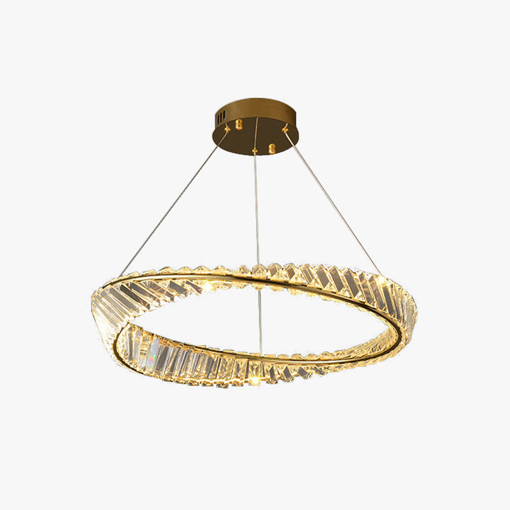 Kristy   Kronleuchter luxuriös Rund LED Gold Glas Schlaf/Wohnzimmer