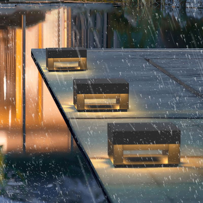 Ray Modern LED Außensokelleuchte Schwarz Garten/Terrasse Solar