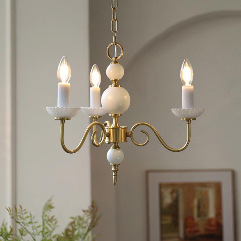 Silva Vintage LED Kerze Kronleuchter Keramik Schlafzimmer