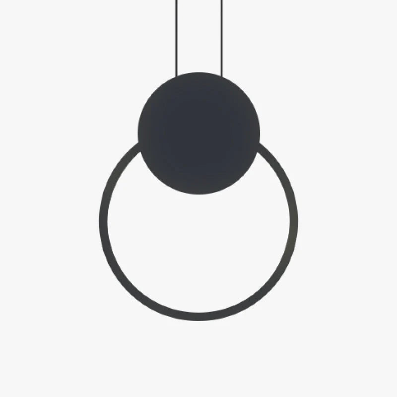 Arisha Minimalistisch Pendelleuchte Ring Schwarz/Weiß Wohnzimmer