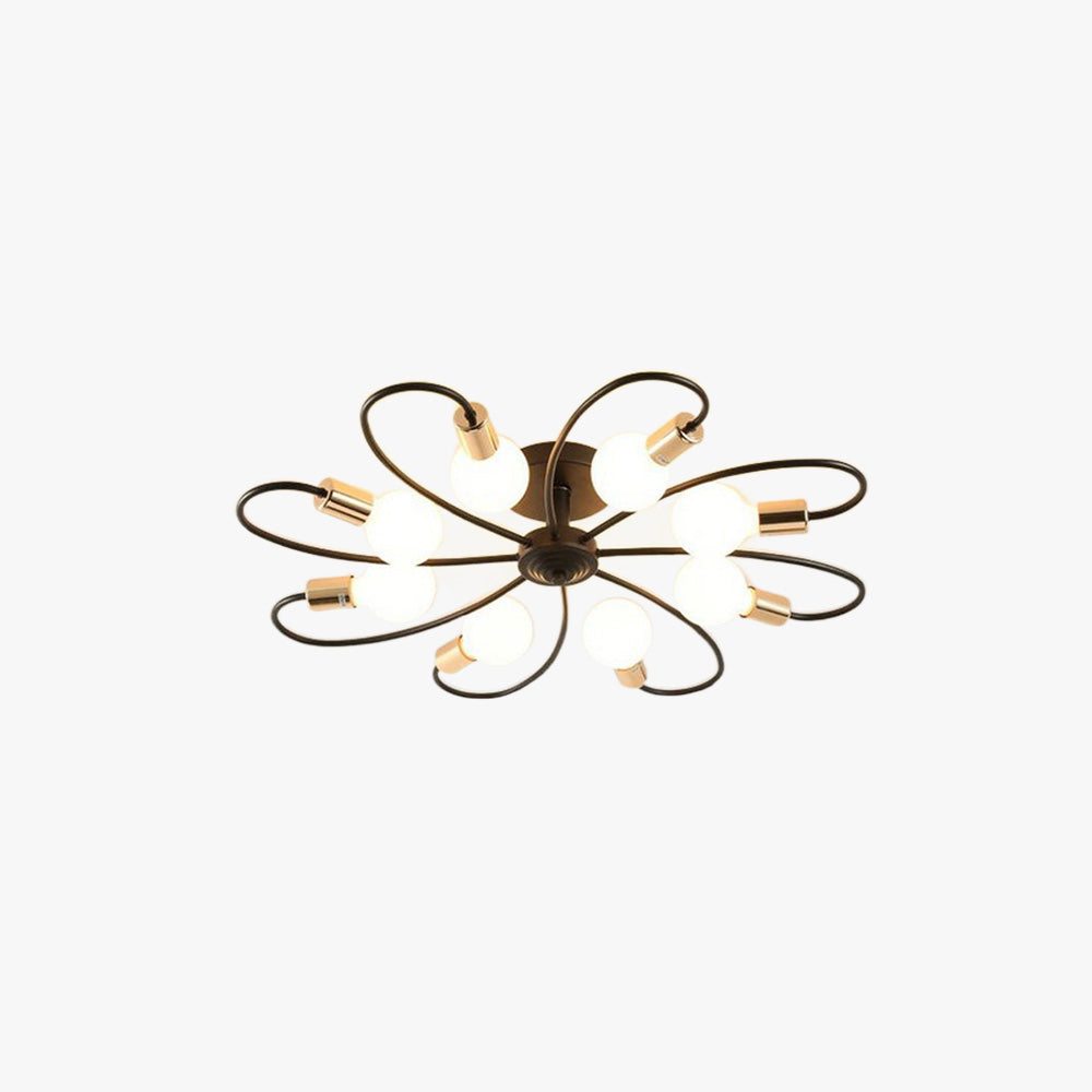 Valentina LED Moderne Metall Deckenleuchte, Schwarz/Gold, Wohnzimmer