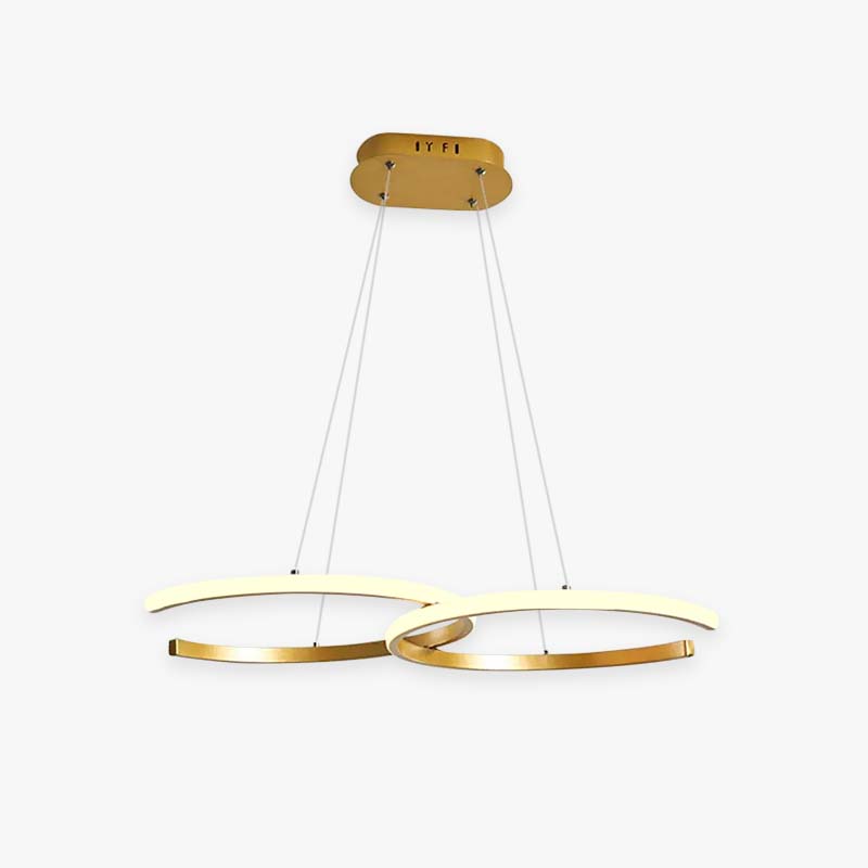 Arisha LED Pendelleuchte Dimmbar Schwarz/Gold Doppel-C Wohnzimmer