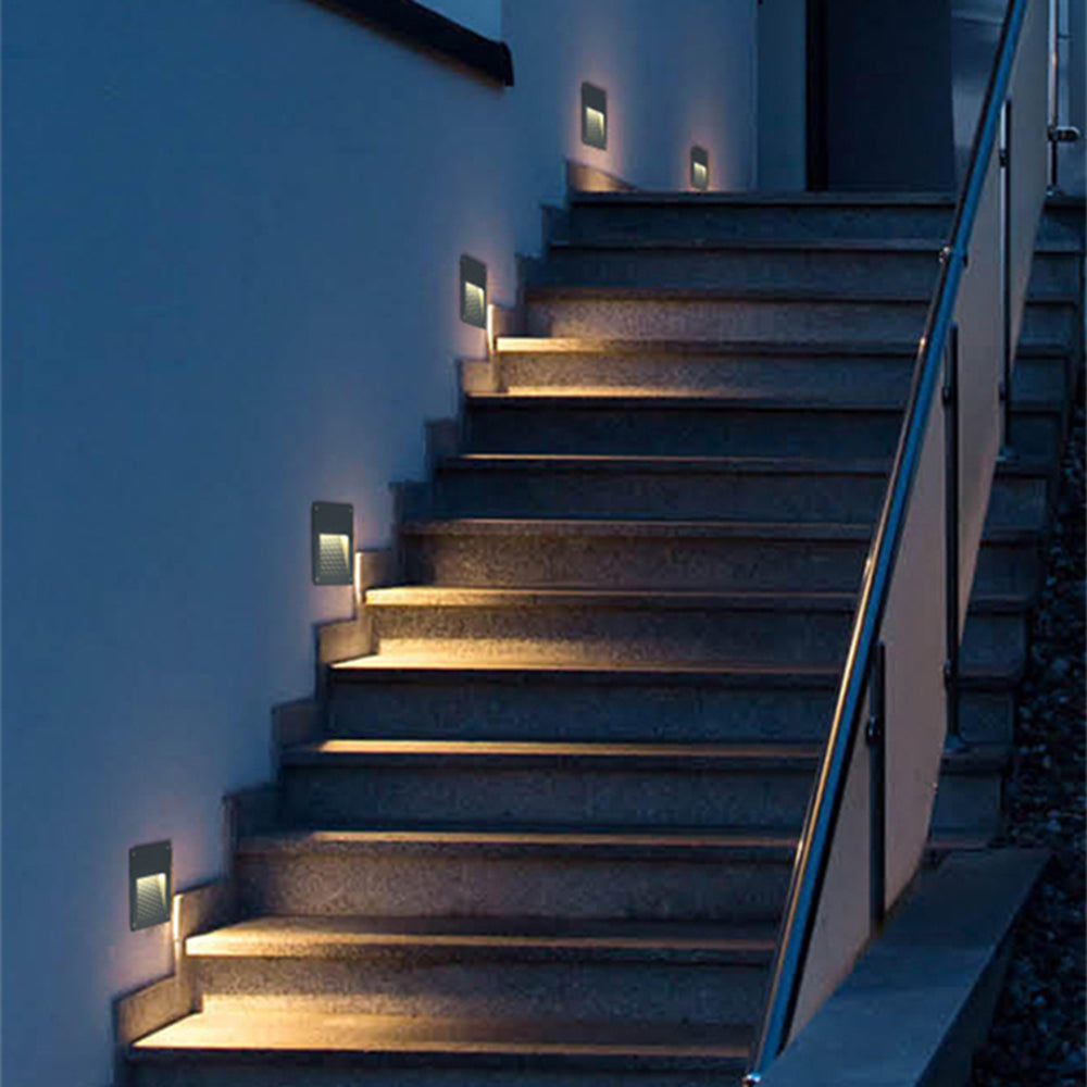 Ray LED Rechteck Außenleuchte Metall Glas Garten Terrasse