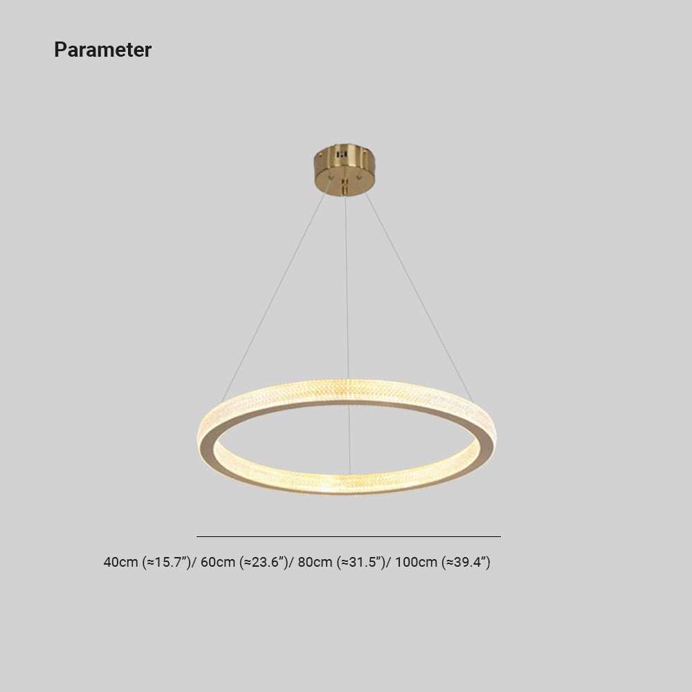 Kristy Modern Ring LED Kronleuchter Gold Wohn/Schlafzimmer Metall