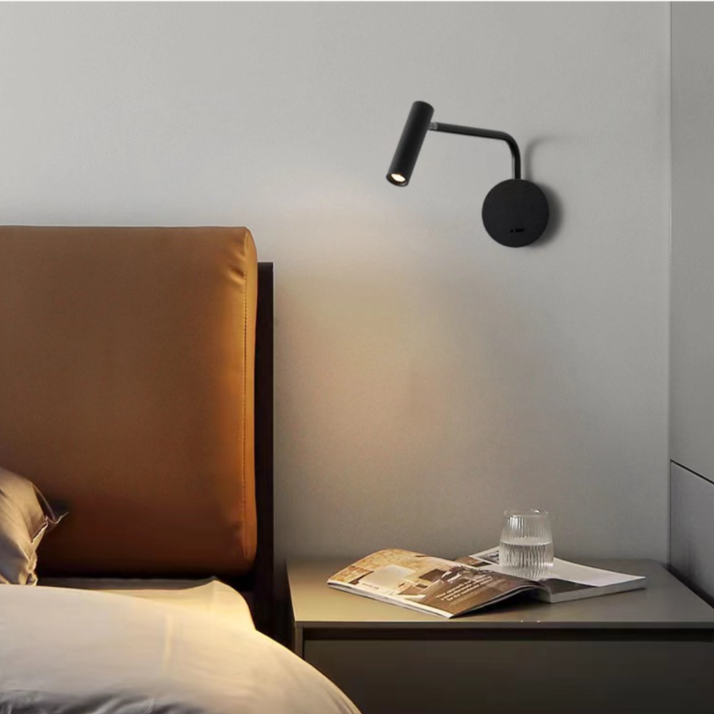 Arisha Wandleuchte Strahler Schwarz/Weiß Wohnzimmer Metall Modern LED