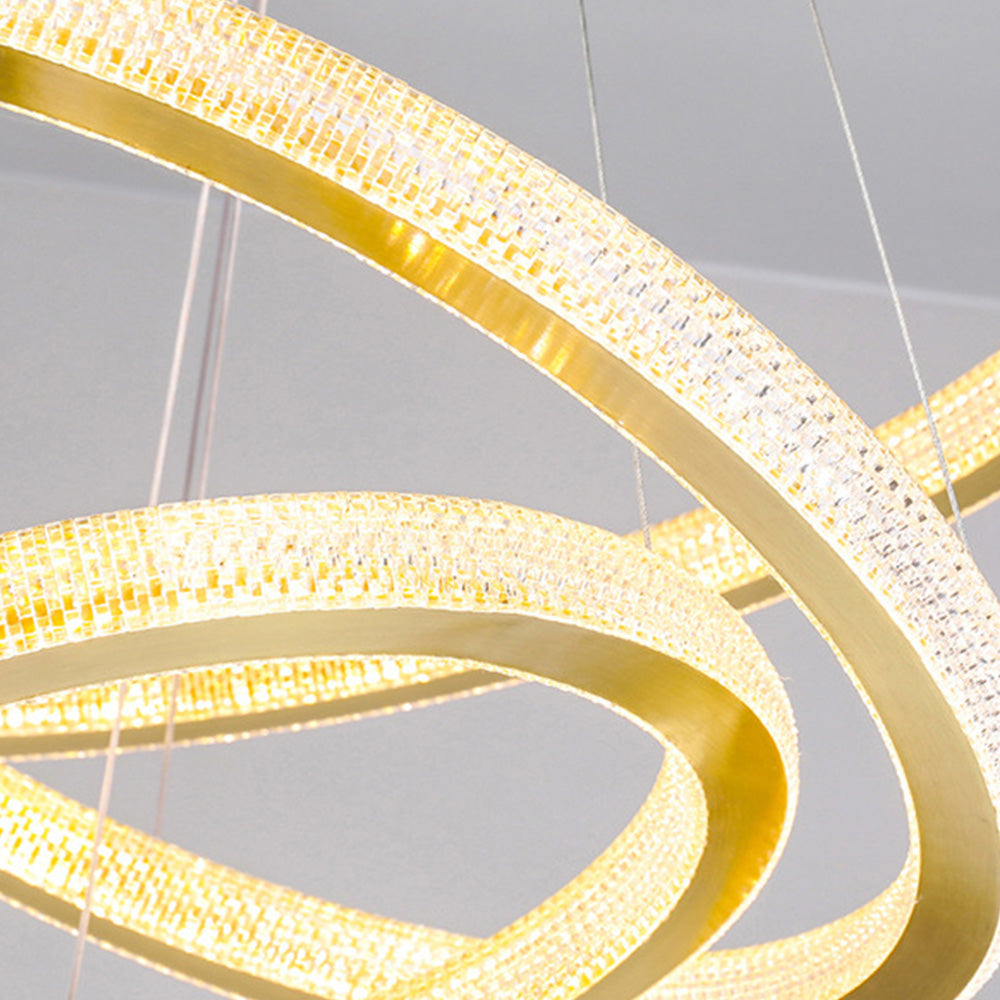 Kristy Modern Ring LED Kronleuchter Gold Wohn/Schlafzimmer Metall