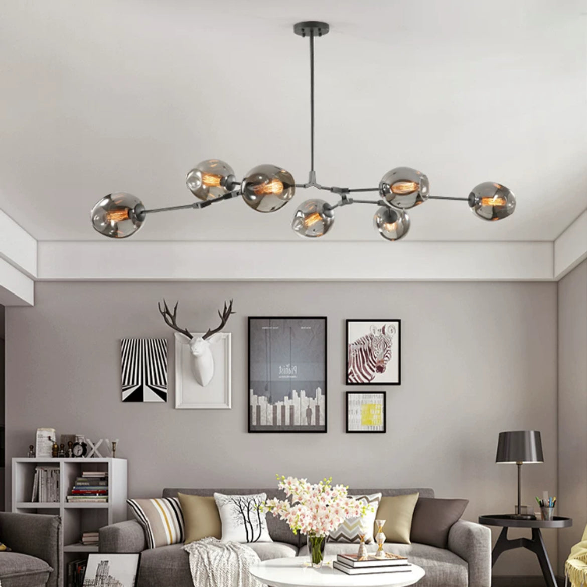 Valentina Pendelleuchte Schwarze/Gold Wohnzimmer/Schlafzimmer Glas
