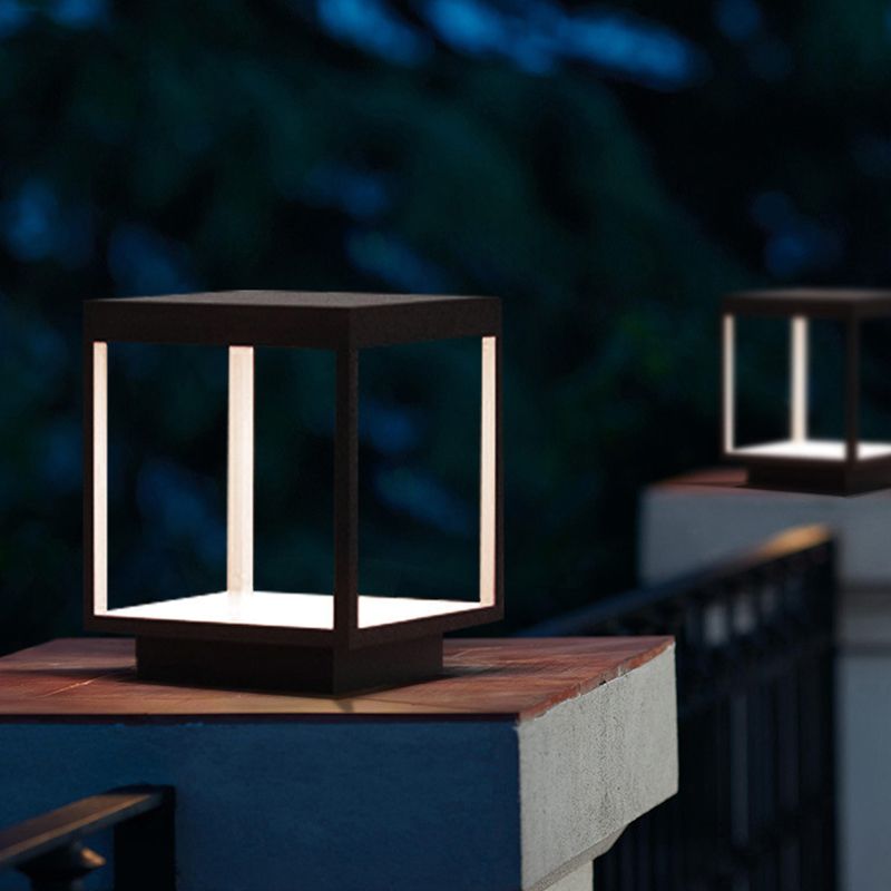 Ray Minimalistische LED Außensokelleuchte Schwarz Garten Metall