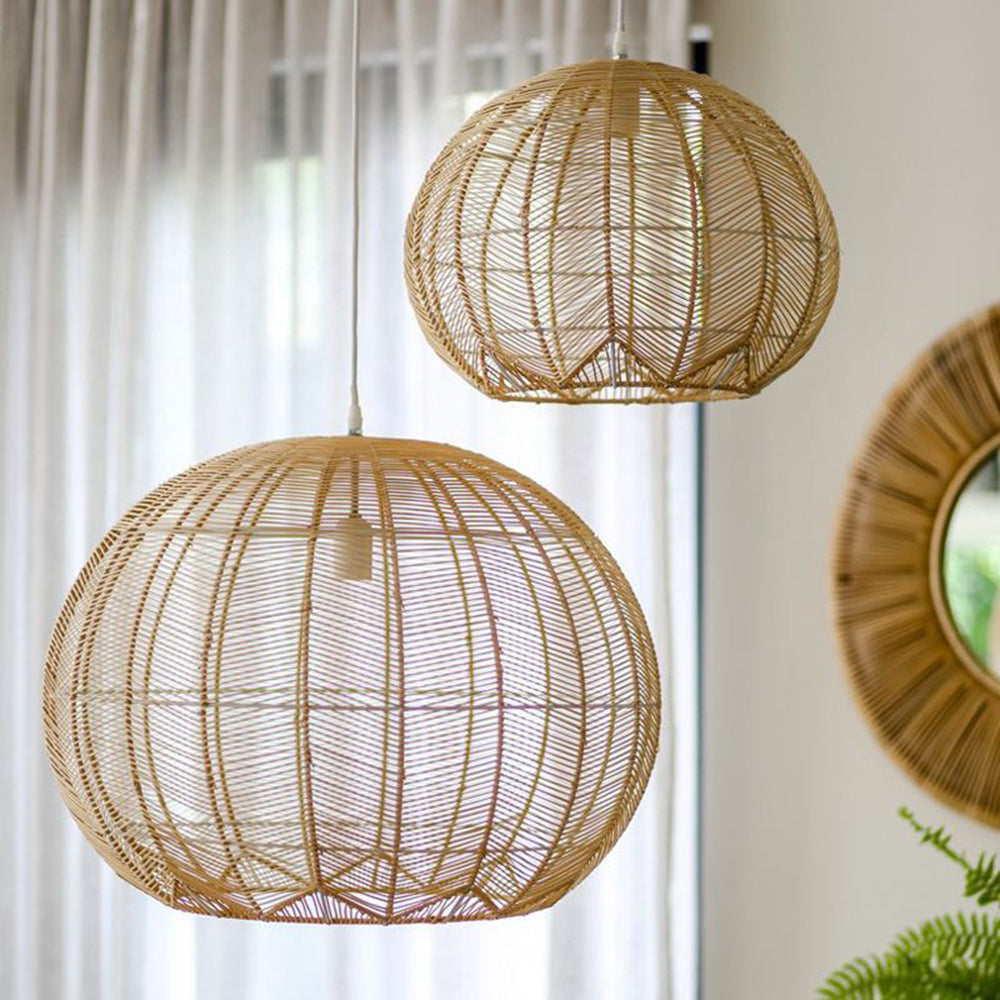 Ritta Boho Runde LED Pendelleuchte Wohnzimmer/Esstisch Holz